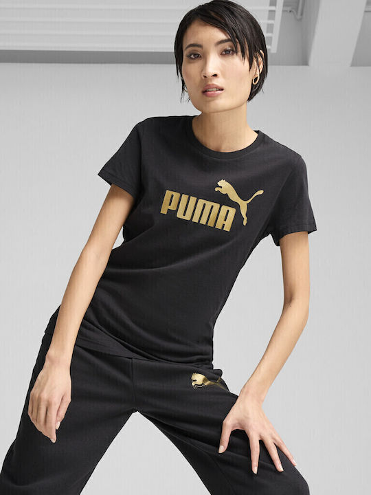 Metallic No 1 Women's Athletic T-shirt Black