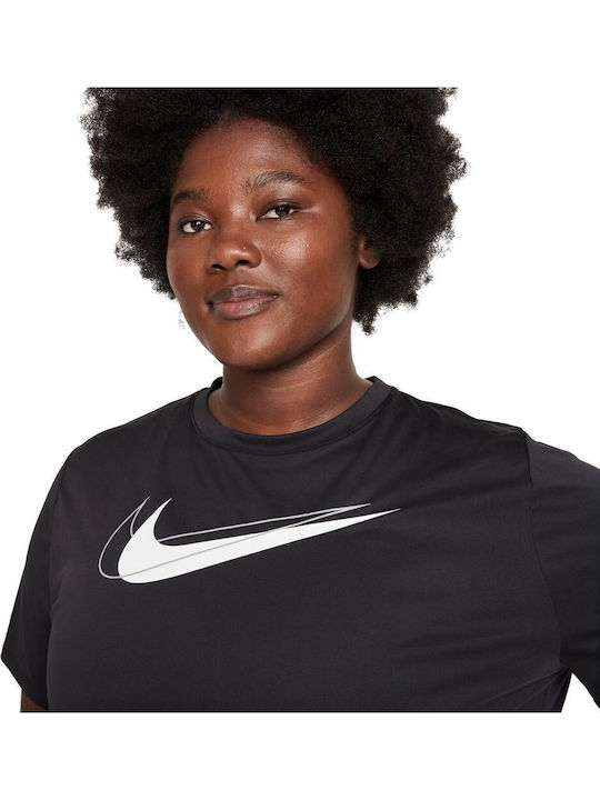 Swoosh Damen T-Shirt Dri-Fit Schwarz