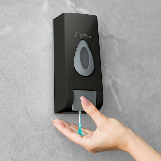 Dozator manual de săpun lichid Vog Und Arths 350 ml montat pe perete negru