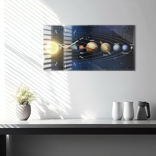 Tulup Silent Ceas de Perete Sticlă Albastru 60x30cm