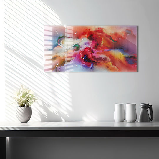 Tulup Silent Ceas de Perete Sticlă Roz 60x30cm