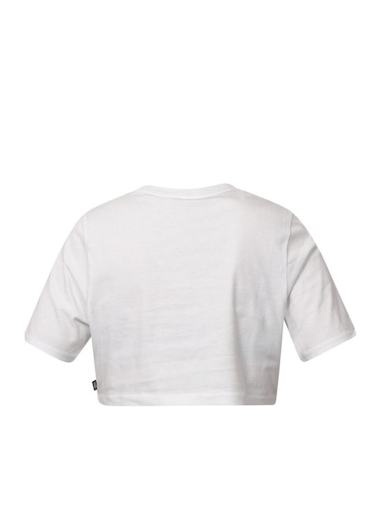 Flying V Crew Γυναικείο Αθλητικό Crop T-shirt Λευκό