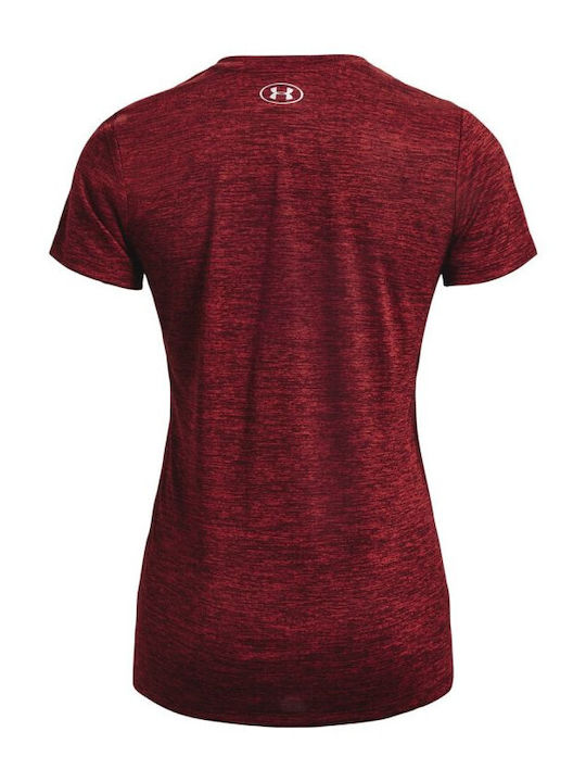 Women's T-shirt with V Neckline Red