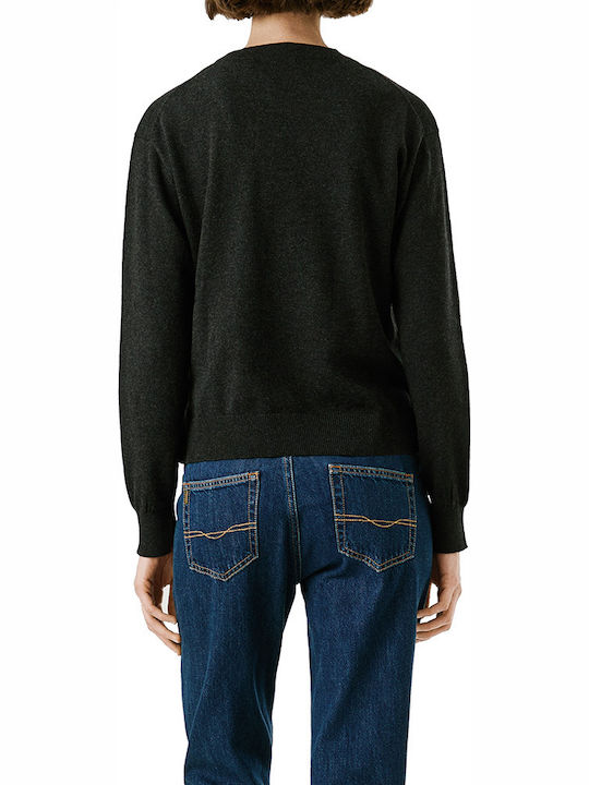 Damen Langärmeliges Baumwollpullover Schwarz