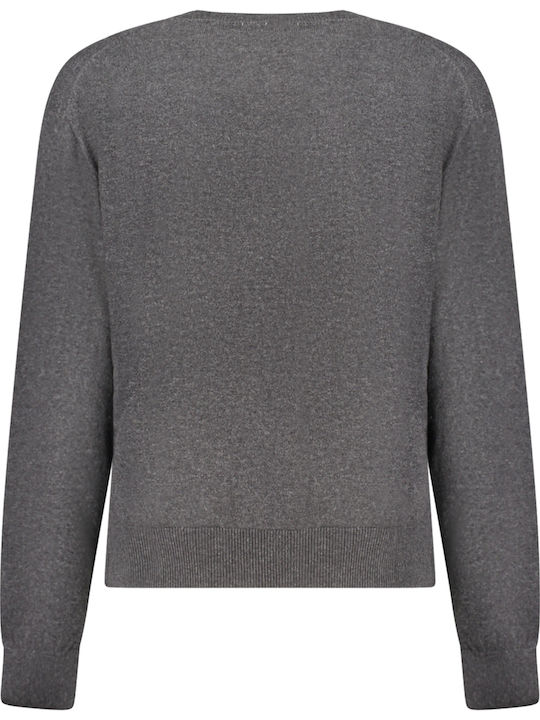 Damen Langärmeliges Baumwollpullover Schwarz
