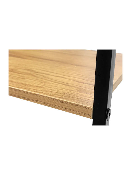 Bibliotecă Artemis-60144 Stejar 5 Rafturi 58,6x23,5x144 cm Cadru Metalic Negru