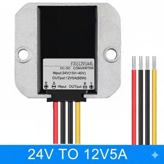 F35j12v5a4l DC/DC 24V 12V 5A 60W Step-Down Converter