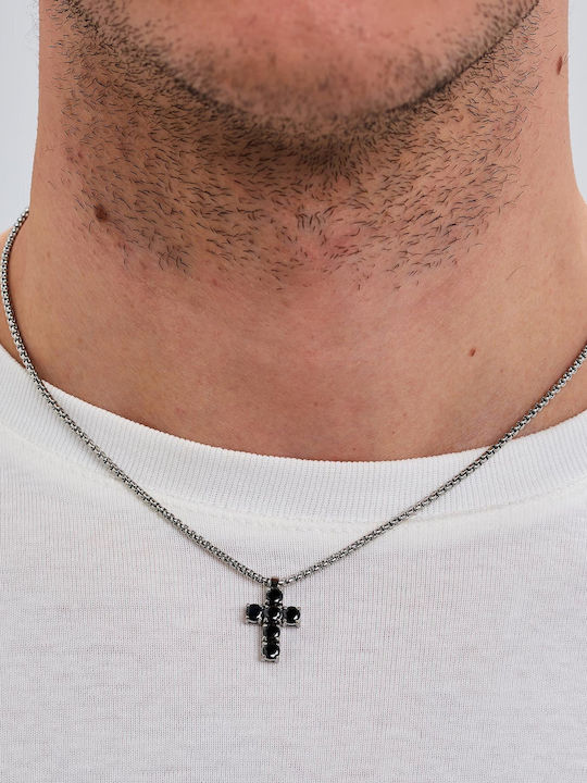 Brosway Black Men's Cross from Steel with Chain