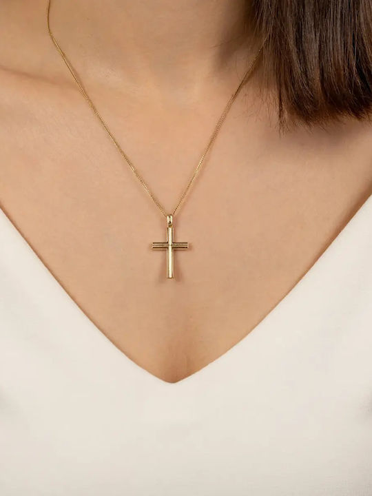 Männlicher Goldkreuz 18K mit Kette