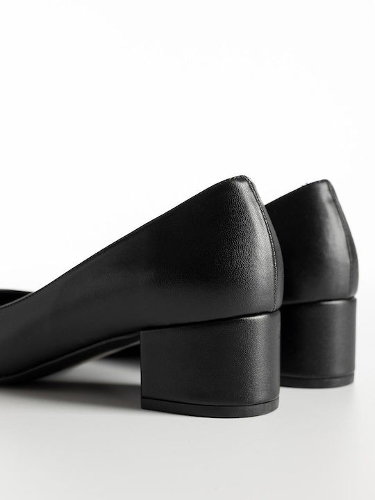 Pumps mit Chunky flachem Absatz Schwarz
