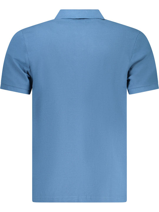 Polo Herrenbluse Kurzarm Blau