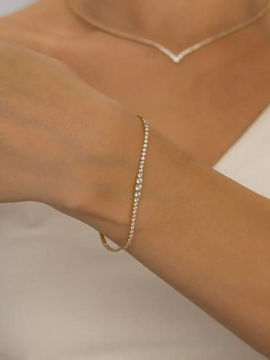 Set with Necklace & Bracelet from Gold 14K with Stones
