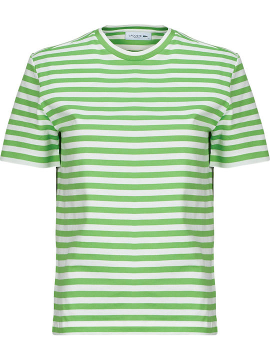Damen T-Shirt Gestreift Grün