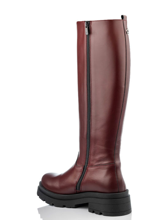 Leather Women's Boots Red