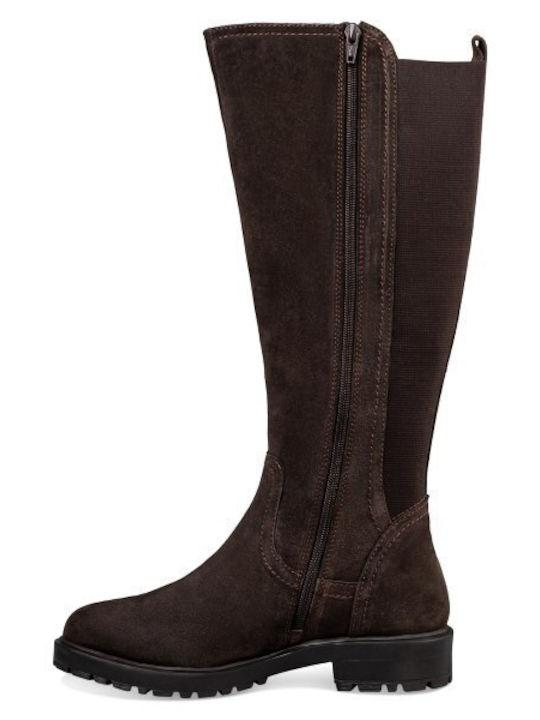 Knee-high Δερμάτινες Γυναικείες Μπότες Ιππασίας Καφέ