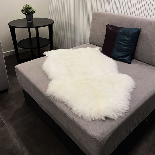 Rug Rectangular Leather White