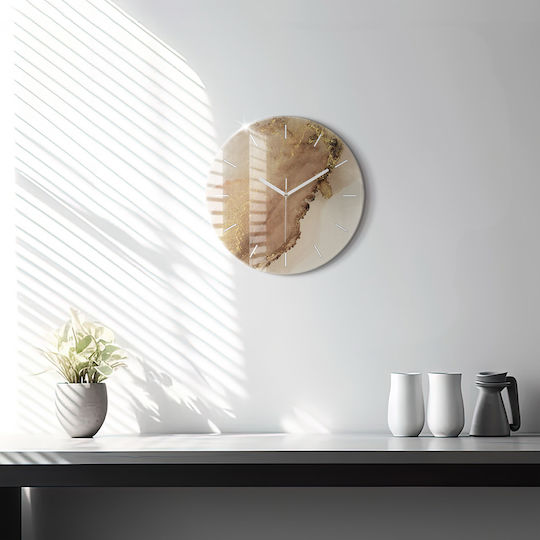 Tulup Silent Wall Clock Glass Brown Ø30cm