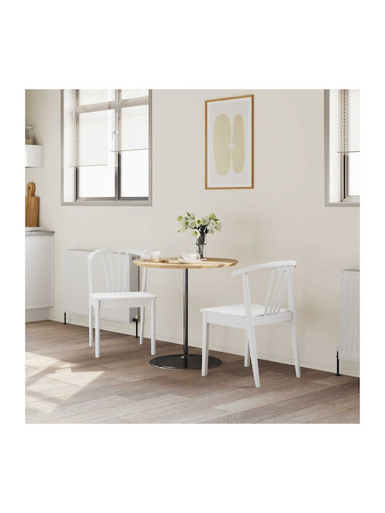 Dining Room Wooden Chair White 50.5x61x80.5cm 2pcs