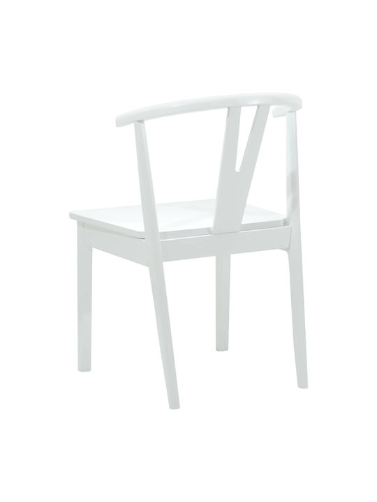 Dining Room Wooden Chair White 50.5x61x80.5cm 2pcs
