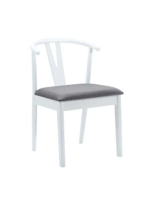Dining Room Wooden Chair White and Grey 50.5x61x80.5cm 2pcs