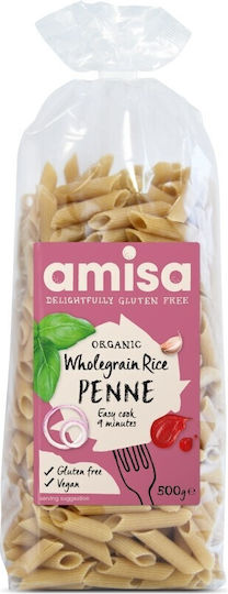 Organic Gluten-free Whole Grain Rice Penne 500g Amisa