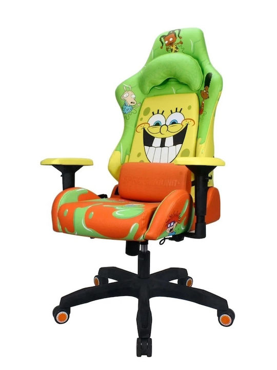 Sprayground Spongebob Slime Artificial Leather Gaming Chair with Adjustable Arms Black