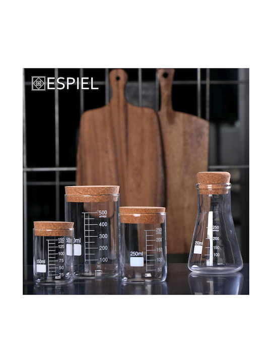 Espiel Σετ 12τμχ Βάζα Γενικής Χρήσης με Φελλό Γυάλινο Διάφανο 150ml