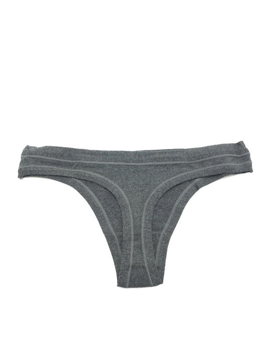 Damen-Slips Baumwoll Zeigenfolge Grau Anthrazit