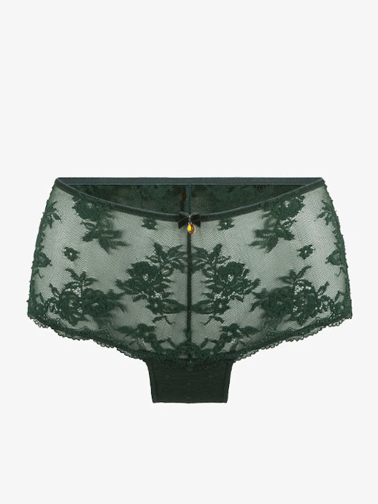 Women's Slip with Lace Green