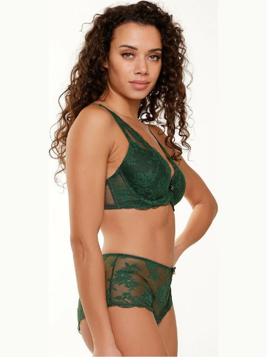 Women's Slip with Lace Green
