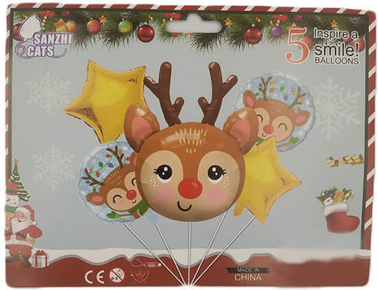 Σετ Μπαλόνια Merry Christmas – 5 Τεμάχια 1 Σετ 3 Σχέδια