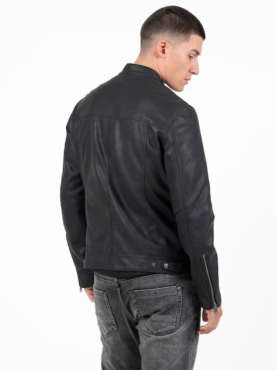 Herren Jacken aus Synthetischem Leder Schwarz