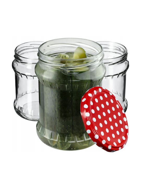 Kadax Set 24Stück Gläser Allgemeine Verwendung mit Deckel Glas Transparent 500ml
