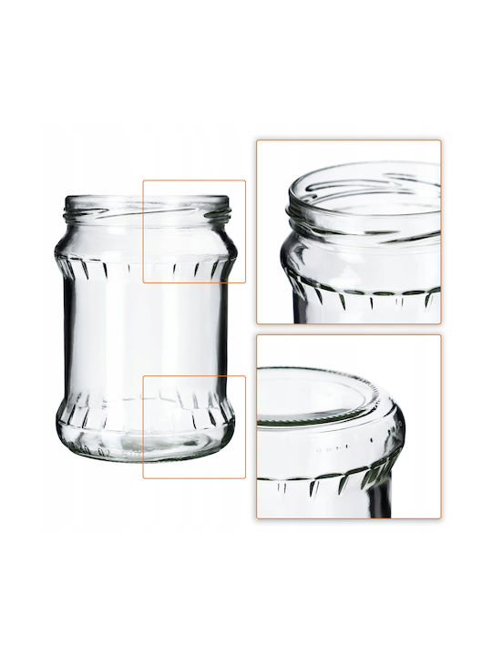 Kadax Set 24Stück Gläser Allgemeine Verwendung mit Deckel Glas Transparent 500ml