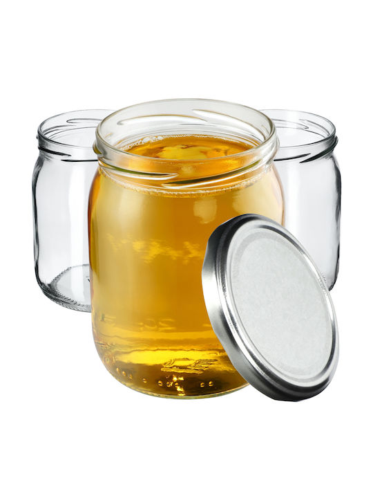 Kadax Set of 8 General Use Glass Transparent Jars with Lid 540ml 8 Pieces