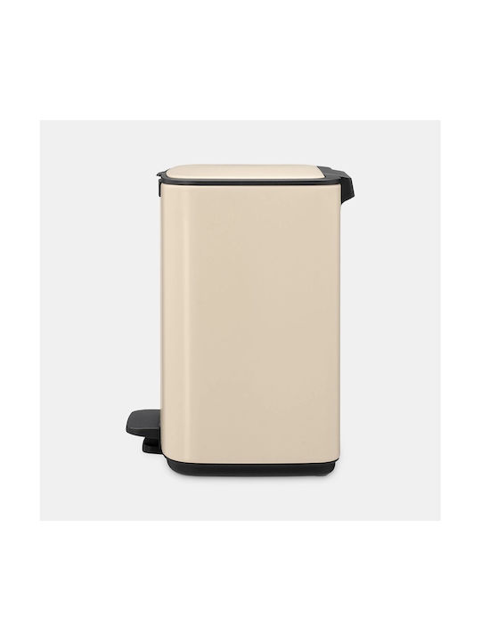 Brabantia Кошче за Боклук Bo с Педал от Неръждаема Стомана Бежово 7л