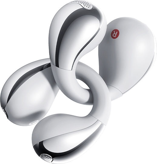 QCY Crossky C30S Open Ear Bluetooth Handsfree Ακουστικά με Αντοχή στον Ιδρώτα και Θήκη Φόρτισης Ασημί