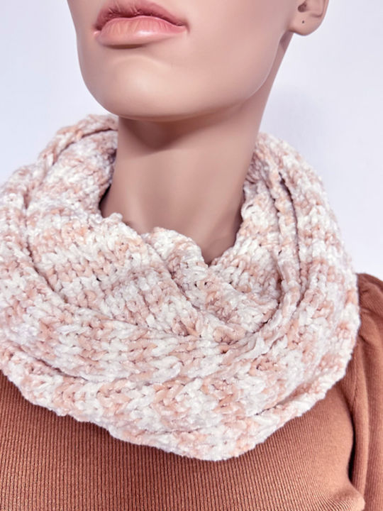 Set with Beanie Knitted in Beige color