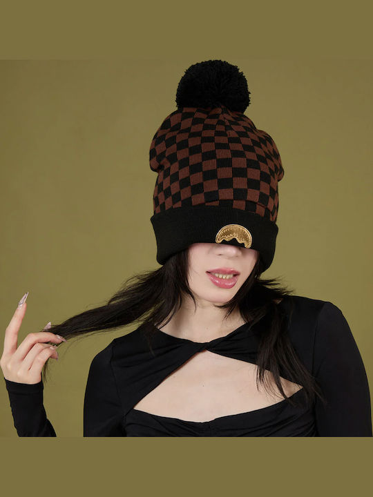 Sip Puff Beanie Fleece Beanie Knitted in Black color