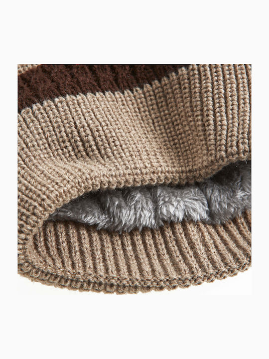 Beanie Beanie Knitted in Beige color