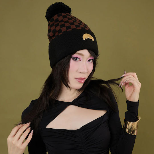 Sip Puff Beanie Masculin Fleece Căciulă Tricotat în culoarea Negru