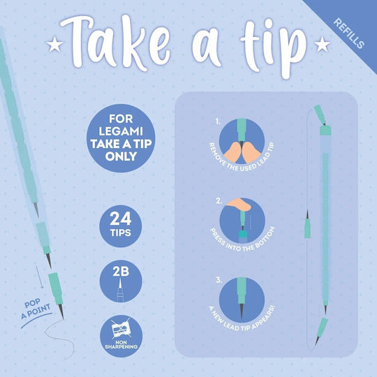 Σετ Ανταλλακτικες Μυτες Μολυβια Μυτες Legami 24 Refills Stackable Pencils Take A Tip Refill Set Rste0001