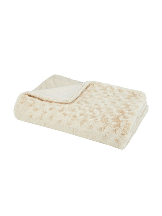 Butlers Shetland Furry Double Blanket 200x150cm Cream