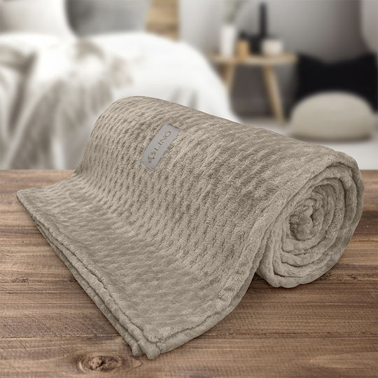Lino Home Κουβέρτα Fleece Υπέρδιπλη 220x240εκ. Taupe 1300002042