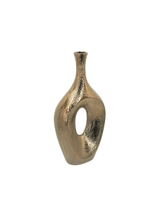Artekko Διακοσμητικό Βάζο Κεραμικό Lidded Χρυσό Φ23xΥ48cm
