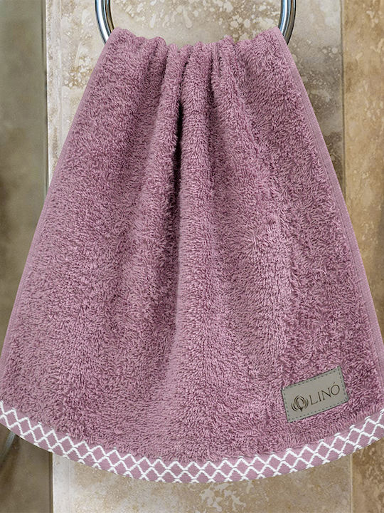 Lino Home Hand Towel Marley 30x50cm Amethyst Weight 600gr/m²