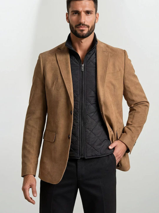 Men's Suit Jacket Slim Fit Camel