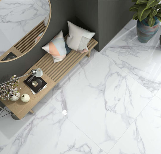 Stn Ceramica Floor Interior Gloss Tile 120x60cm White