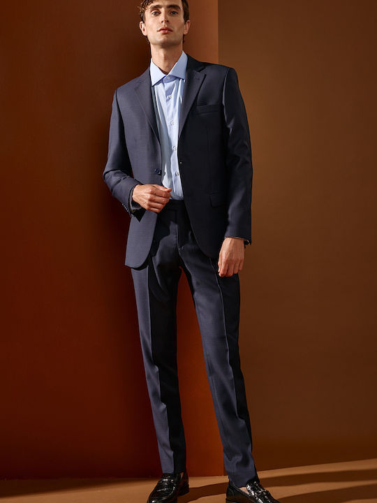 Men's Suit with Vest Blue