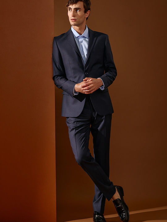 Men's Suit with Vest Blue